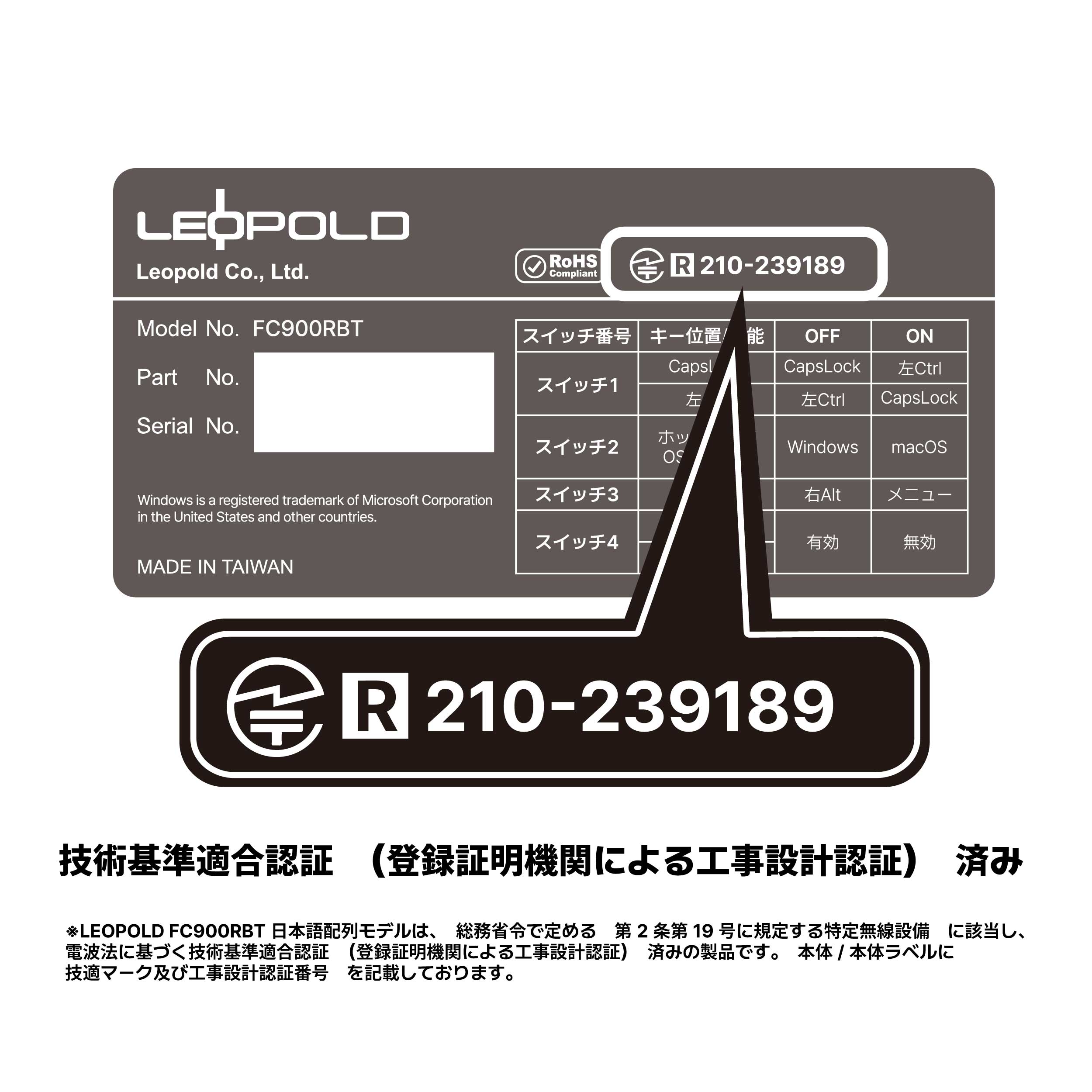 LEOPOLD公式｜FC900RBT GRAYBLUE かなあり｜打鍵感と静音性を極めた